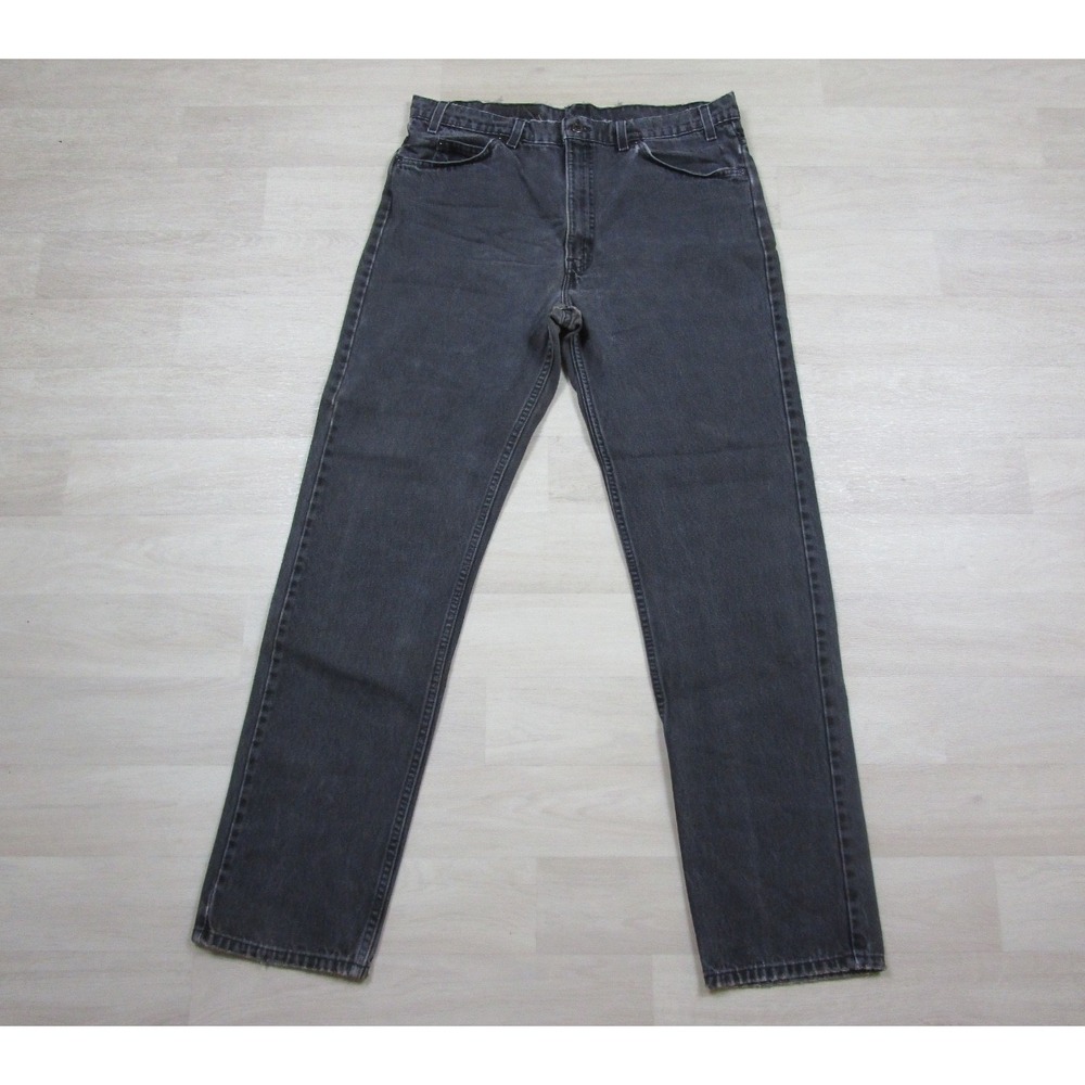 Vintage 90s Levis 505 Black Jeans Men's (36x33) Orange Tab Straight Distressed